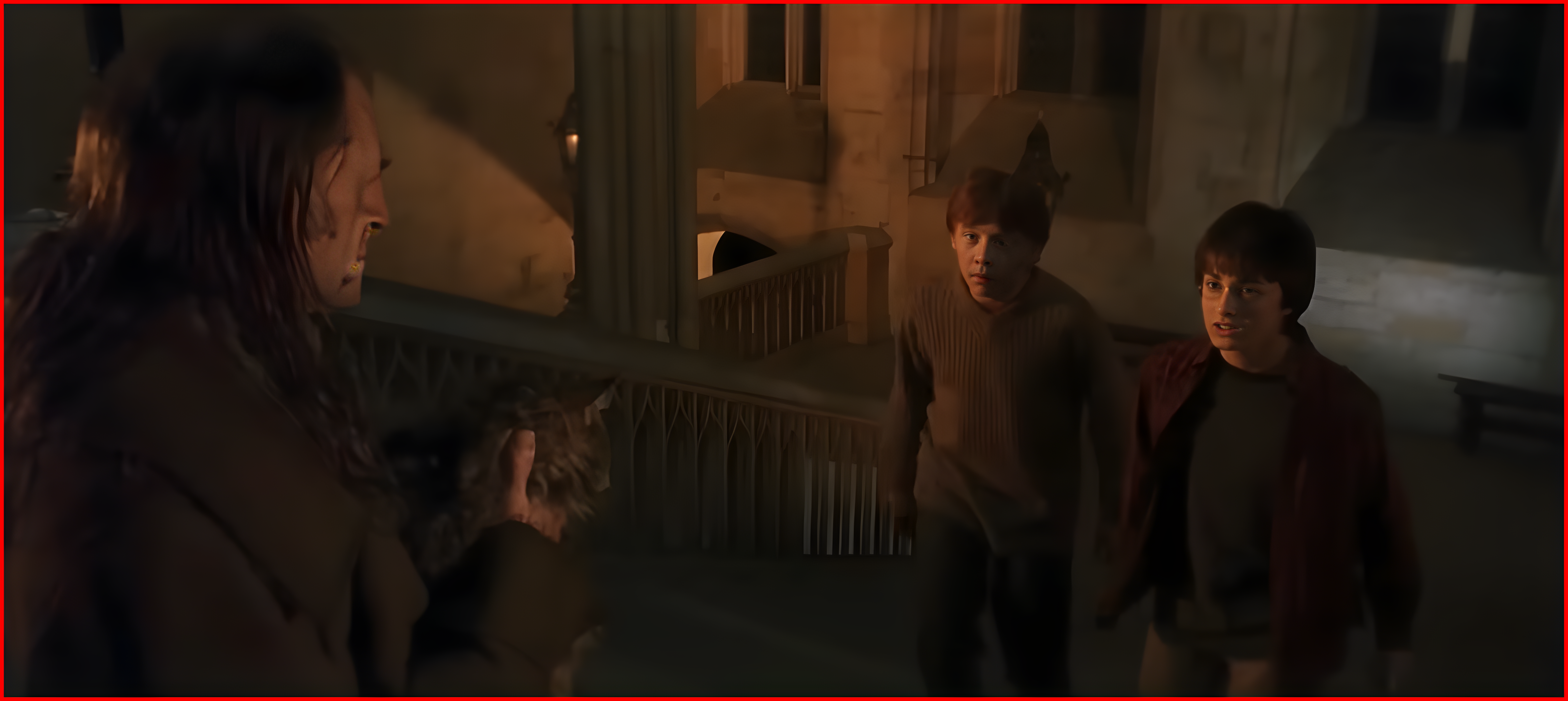 Harry and Ron Arrive Back At Hogwarts After the Flying Car To Be Greeted By Filch and Mrs Norris